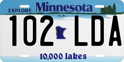MN license plate 102LDA