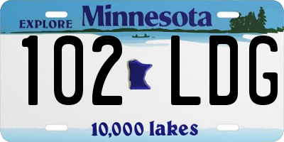 MN license plate 102LDG
