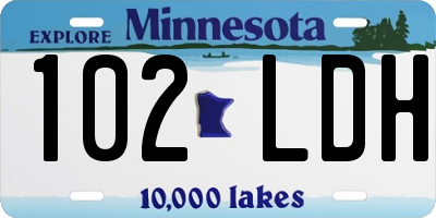 MN license plate 102LDH
