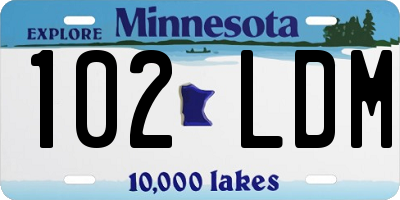 MN license plate 102LDM