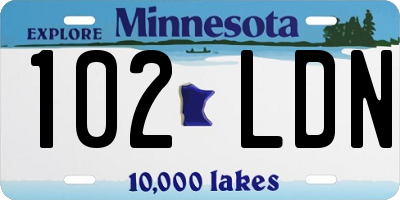 MN license plate 102LDN
