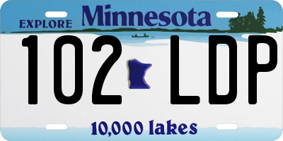 MN license plate 102LDP