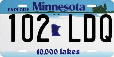 MN license plate 102LDQ