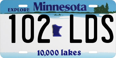 MN license plate 102LDS
