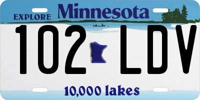 MN license plate 102LDV