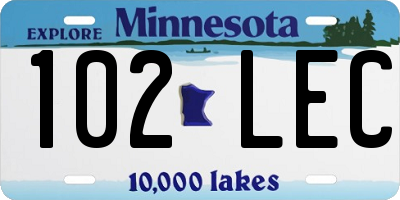 MN license plate 102LEC