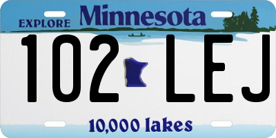 MN license plate 102LEJ