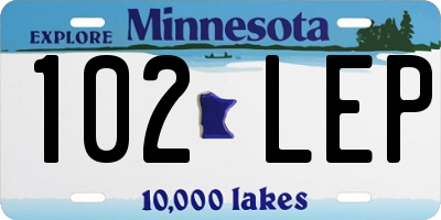 MN license plate 102LEP