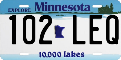 MN license plate 102LEQ