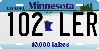 MN license plate 102LER