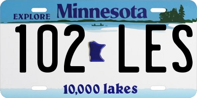MN license plate 102LES