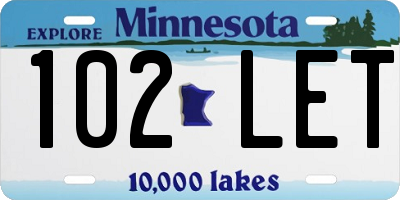 MN license plate 102LET