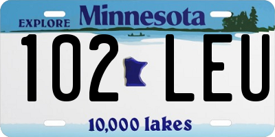 MN license plate 102LEU