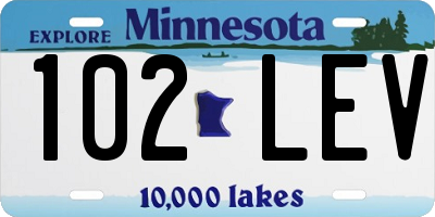 MN license plate 102LEV