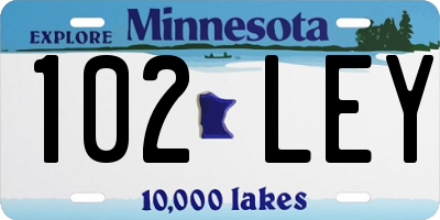 MN license plate 102LEY