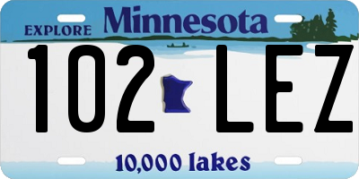 MN license plate 102LEZ