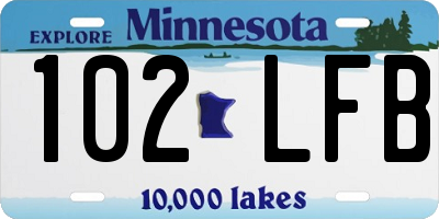 MN license plate 102LFB