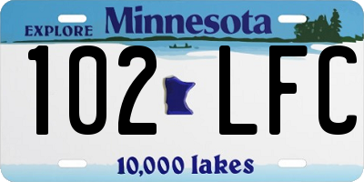 MN license plate 102LFC