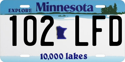 MN license plate 102LFD