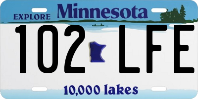 MN license plate 102LFE