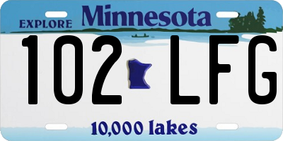 MN license plate 102LFG