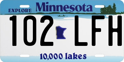 MN license plate 102LFH