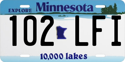 MN license plate 102LFI