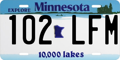 MN license plate 102LFM