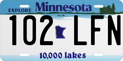 MN license plate 102LFN
