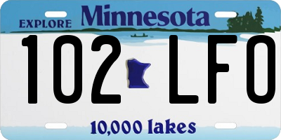MN license plate 102LFO