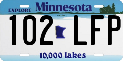 MN license plate 102LFP
