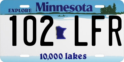 MN license plate 102LFR