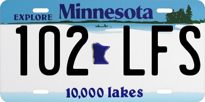 MN license plate 102LFS