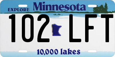 MN license plate 102LFT