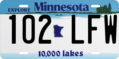 MN license plate 102LFW