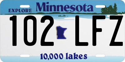 MN license plate 102LFZ
