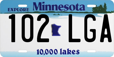 MN license plate 102LGA