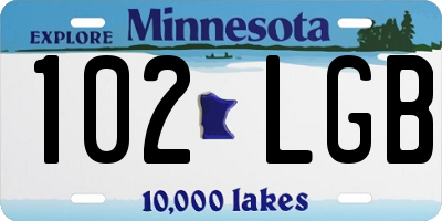 MN license plate 102LGB