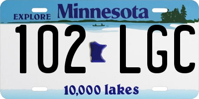 MN license plate 102LGC
