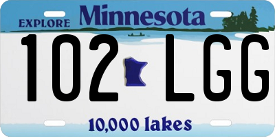 MN license plate 102LGG