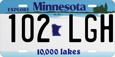 MN license plate 102LGH