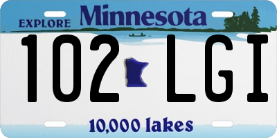 MN license plate 102LGI