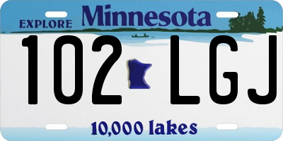 MN license plate 102LGJ