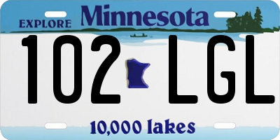 MN license plate 102LGL