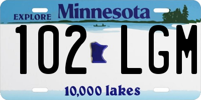 MN license plate 102LGM