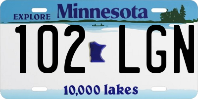 MN license plate 102LGN