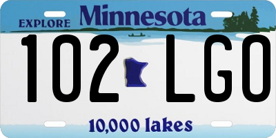 MN license plate 102LGO