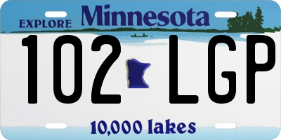 MN license plate 102LGP