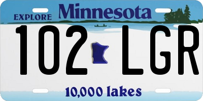 MN license plate 102LGR