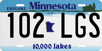 MN license plate 102LGS